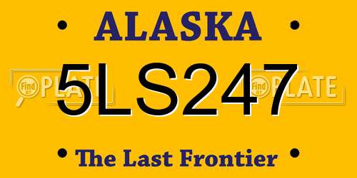 5LS247 Alaska License Plate