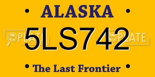 5LS742 Alaska License Plate
