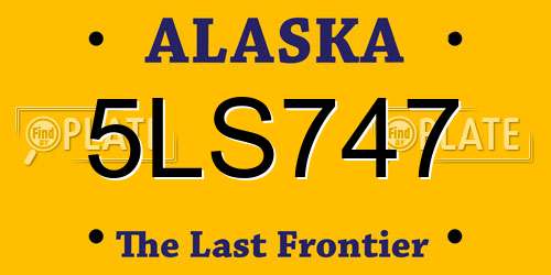 5LS747 Alaska License Plate
