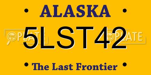 5LST42 Alaska License Plate