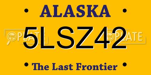 5LSZ42 Alaska License Plate