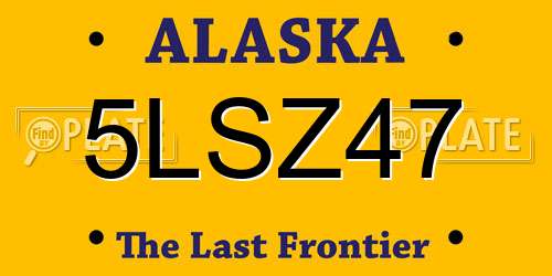 5LSZ47 Alaska License Plate