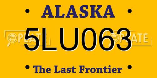 5LU063 Alaska License Plate