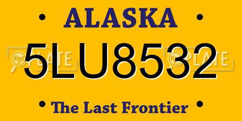 5LU8532 Alaska License Plate