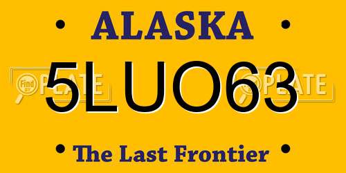 5LUO63 Alaska License Plate