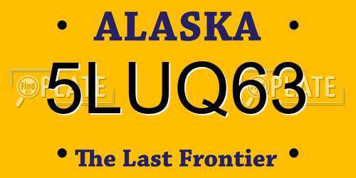 5LUQ63 Alaska License Plate