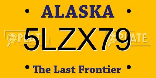 5LZX79 Alaska License Plate