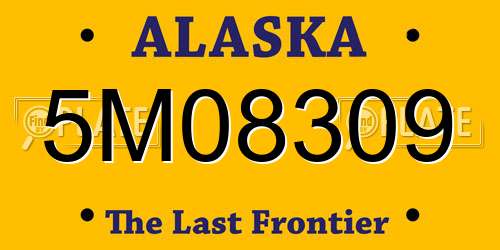 5M08309 Alaska License Plate