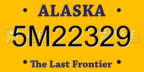 5M22329 Alaska License Plate