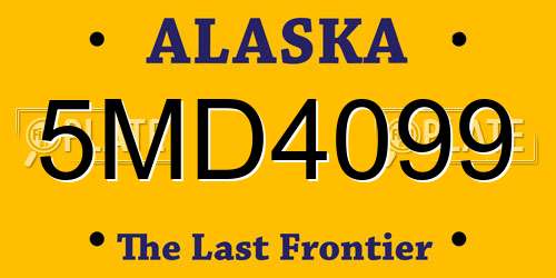 5MD4099 Alaska License Plate