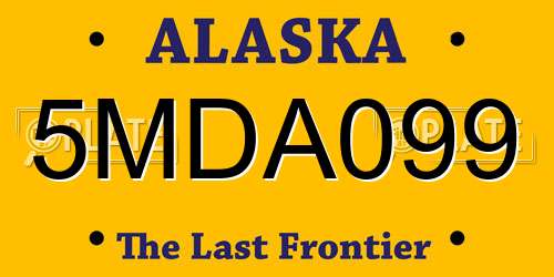 5MDA099 Alaska License Plate