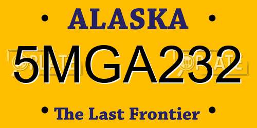 5MGA232 Alaska License Plate
