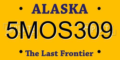 5MOS309 Alaska License Plate