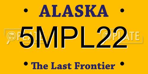 5MPL22 Alaska License Plate