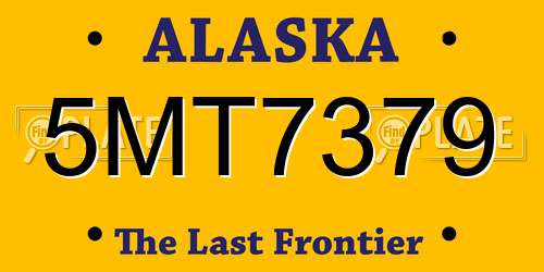 5MT7379 Alaska License Plate