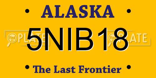 5NIB18 Alaska License Plate