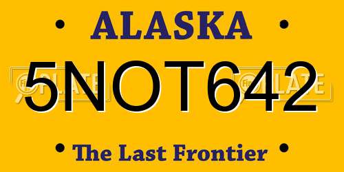 5NOT642 Alaska License Plate