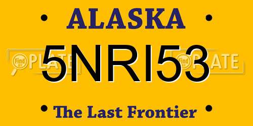 5NRI53 Alaska License Plate