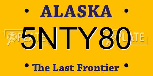 5NTY80 Alaska License Plate