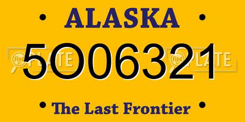 5O06321 Alaska License Plate