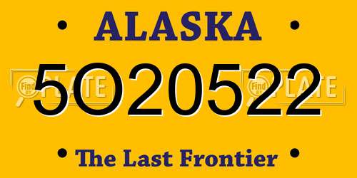 5O20522 Alaska License Plate