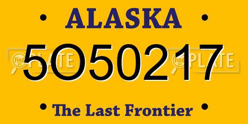 5O50217 Alaska License Plate