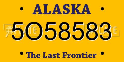 5O58583 Alaska License Plate