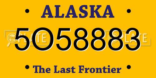 5O58883 Alaska License Plate