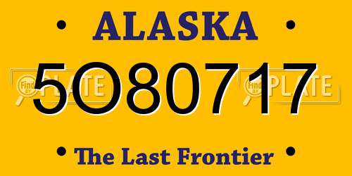 5O80717 Alaska License Plate