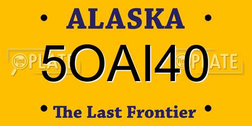 5OAI40 Alaska License Plate