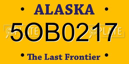 5OB0217 Alaska License Plate