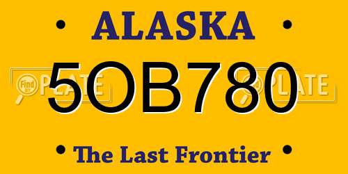 5OB780 Alaska License Plate