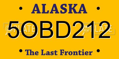 5OBD212 Alaska License Plate