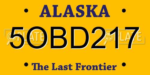 5OBD217 Alaska License Plate