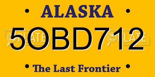 5OBD712 Alaska License Plate