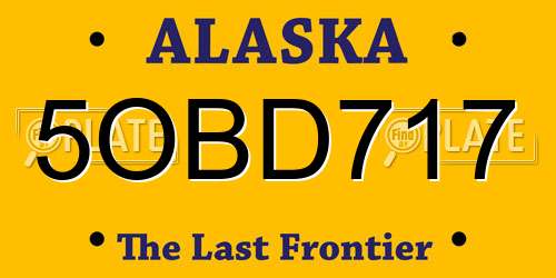 5OBD717 Alaska License Plate