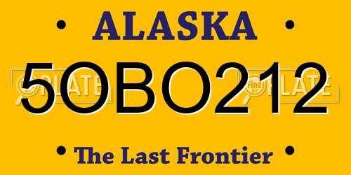 5OBO212 Alaska License Plate