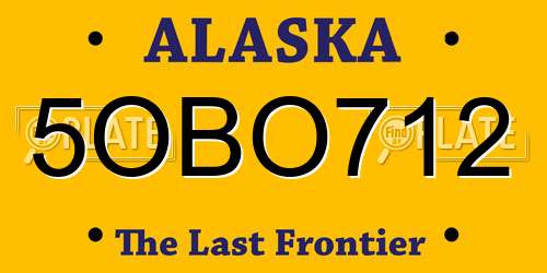 5OBO712 Alaska License Plate