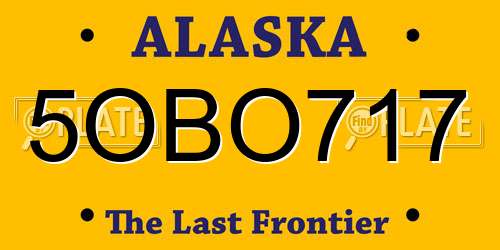 5OBO717 Alaska License Plate