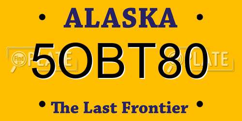 5OBT80 Alaska License Plate
