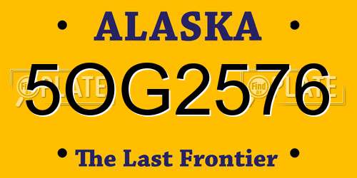 5OG2576 Alaska License Plate