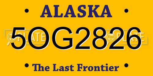 5OG2826 Alaska License Plate