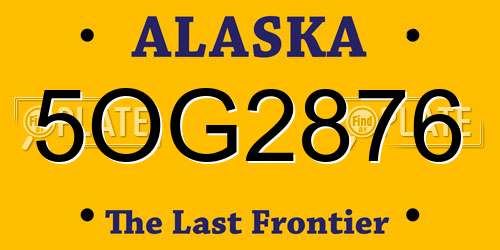5OG2876 Alaska License Plate