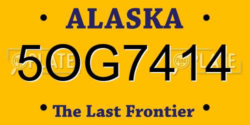 5OG7414 Alaska License Plate