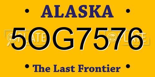 5OG7576 Alaska License Plate