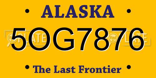 5OG7876 Alaska License Plate
