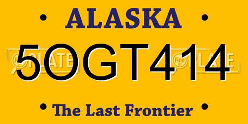 5OGT414 Alaska License Plate