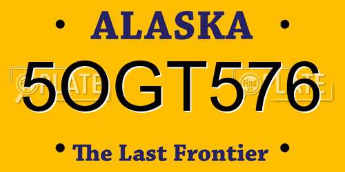 5OGT576 Alaska License Plate