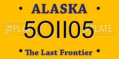 5OII05 Alaska License Plate