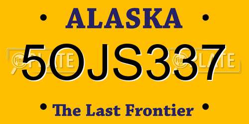 5OJS337 Alaska License Plate